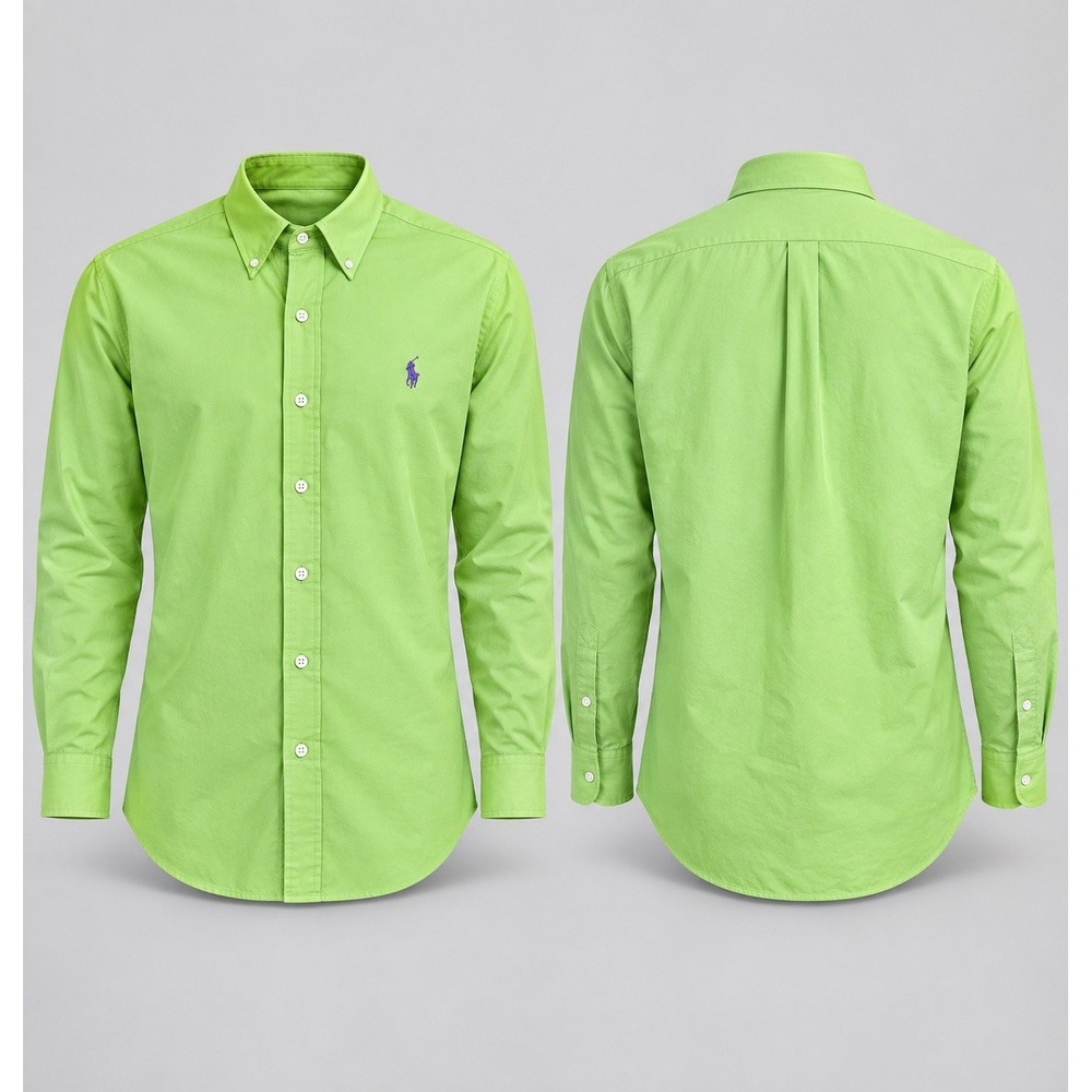 Ralph Lauren Golf shirt Men's Large Blake Light Green 100% Cotton Button Down